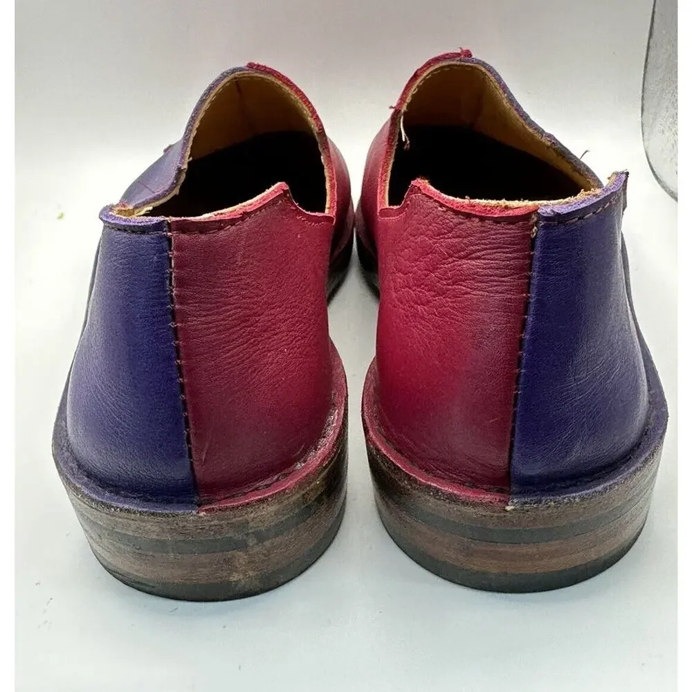 Art Peaux Handmade Shoes Leather‎ Womens Size 39 Pink Purple Vibram Soles - Picture 6 of 8